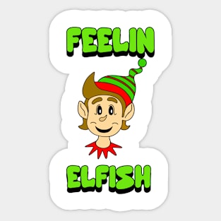 FUNNY Merry Christmas Elf Feelin Elfish Gift Sticker